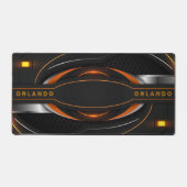 Silver, zwart, oranje geometrisch gaming-monogram bureaumat (Voorkant)