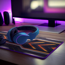 Silver, zwart, oranje geometrisch gaming-monogram