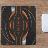 Silver, zwart, oranje geometrisch gaming-monogram muismat