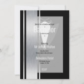 Silver, zwart-wit streep slaat de datum op save the date (Voorkant)