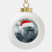 Silverback als de kerstgroep keramische bal ornament (Voorkant)