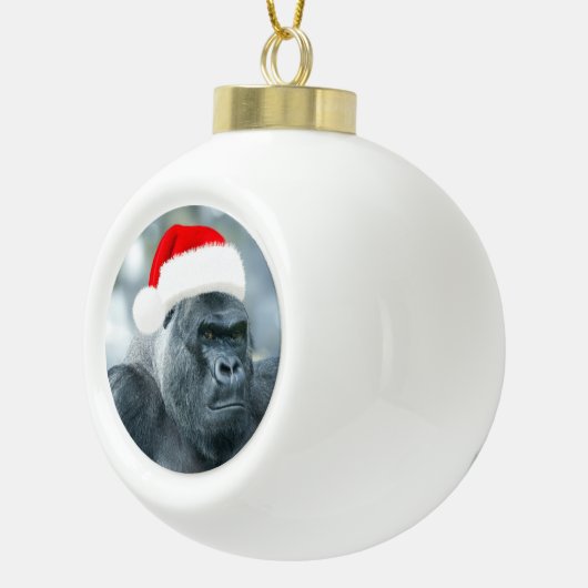 Silverback als de kerstgroep keramische bal ornament (Rechts)