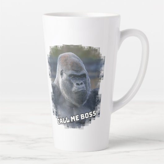 Silverback "Bel me baas" Latte Mok (Rechts)