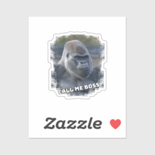 Silverback "Bel me baas" Sticker