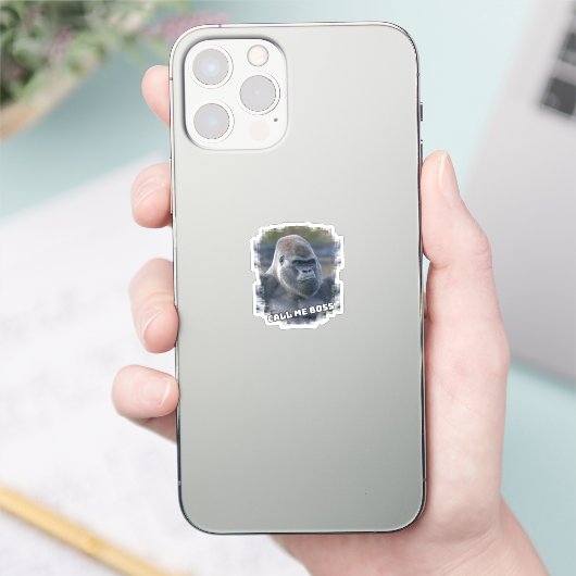 Silverback "Bel me baas" Sticker (Telefoon)
