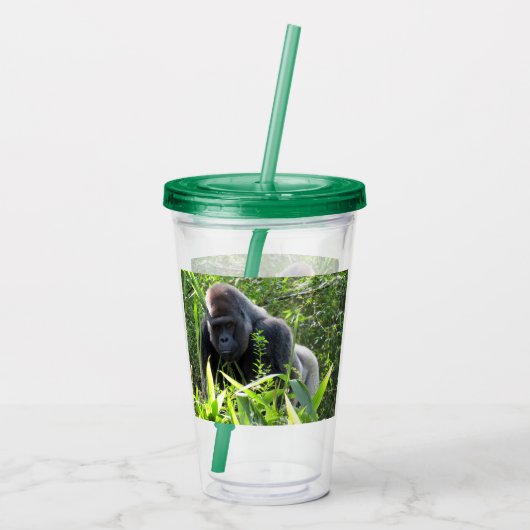 Silverback Gorilla - Acryltumbler Acryl Drinkbeker (Achterkant)