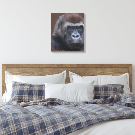 Silverback Gorilla Canvas Afdruk (Insitu (Slaapkamer))