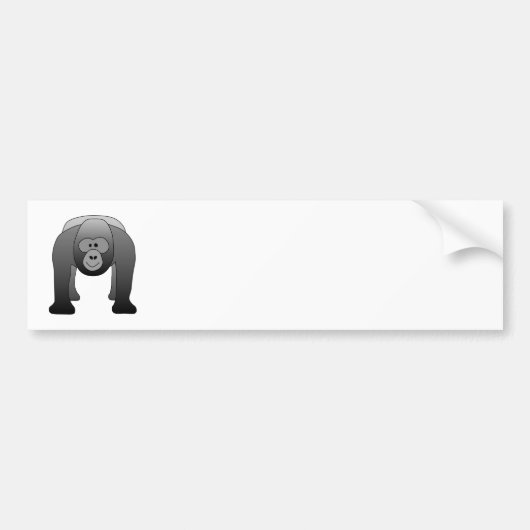 Silverback Gorilla Cartoon Bumpersticker (Voorkant)