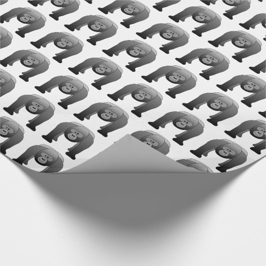 Silverback Gorilla Cartoon Cadeaupapier (Hoek)