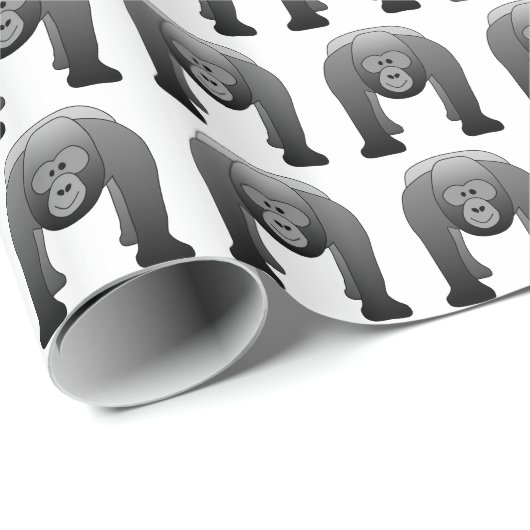 Silverback Gorilla Cartoon Cadeaupapier (Rol Hoek)