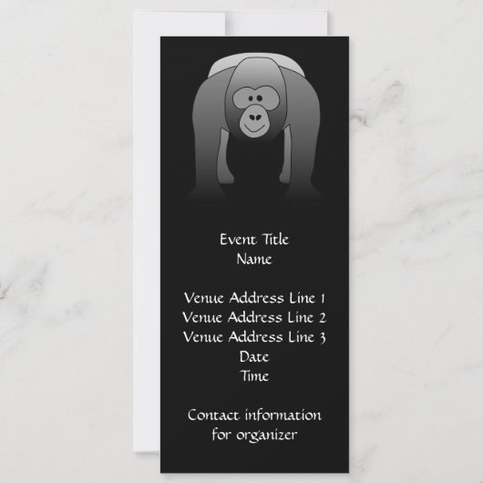 Silverback Gorilla Cartoon Kaart (Achterkant)