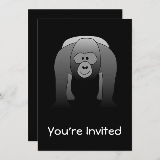 Silverback Gorilla Cartoon Kaart (Voorkant / Achterkant)