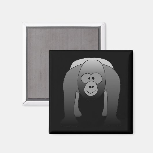 Silverback Gorilla Cartoon Magneet (Voorkant / Achterkant)