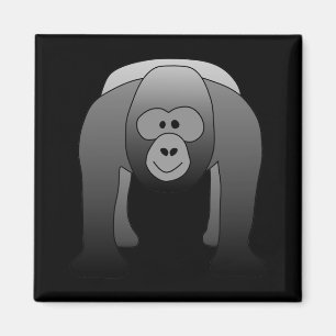 Silverback Gorilla Cartoon Magneet