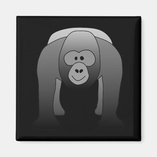 Silverback Gorilla Cartoon Magneet (Voorkant)