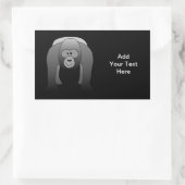Silverback Gorilla Cartoon Rechthoekige Sticker (Tas)