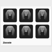 Silverback Gorilla Cartoon Vierkante Sticker (Vel)