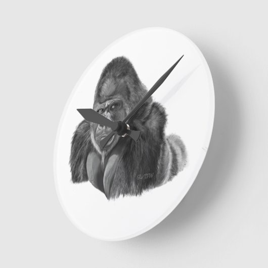 Silverback Gorilla Clock ゴリラの時計 Ronde Klok (Hoek)