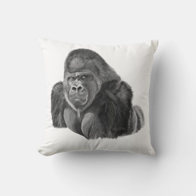 Silverback Gorilla cushion ゴリラのクッション Kussen (Voorkant)