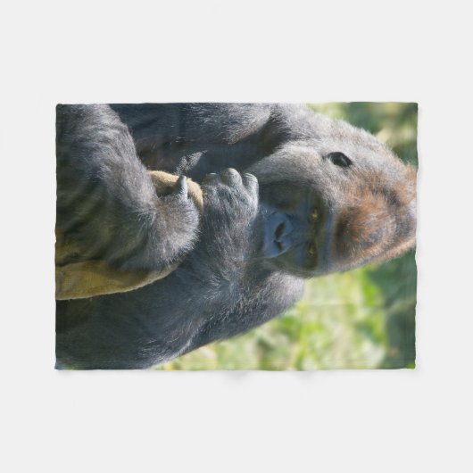 Silverback Gorilla en zijn portemonnee Fleece Deken (Voorkant (Horizontaal))