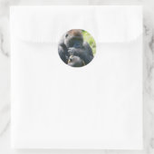Silverback Gorilla en zijn portemonnee Ronde Sticker (Tas)