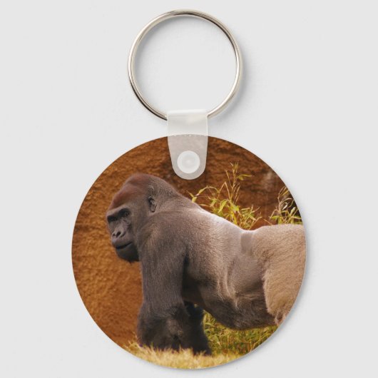 Silverback Gorilla Foto Sleutelhanger (Voorkant)