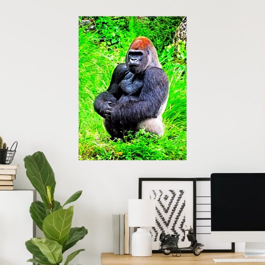 Silverback Gorilla fotoschilderen Poster (Thuiskantoor)