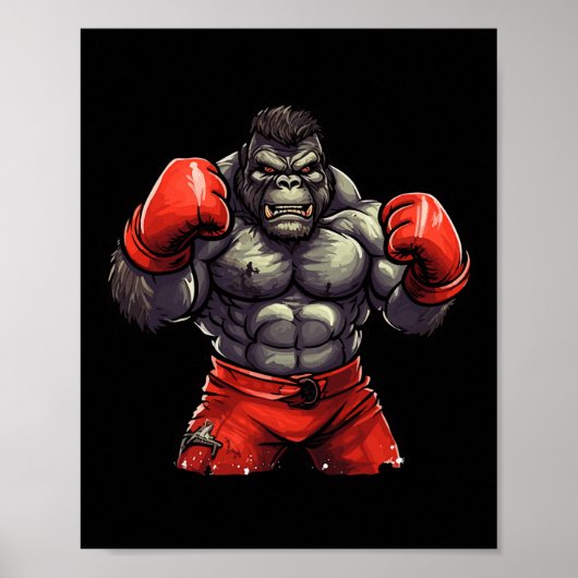 Silverback Gorilla Gym Kleding Body Building Boxin Poster (Voorkant)