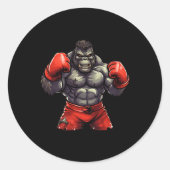 Silverback Gorilla Gym Kleding Body Building Boxin Ronde Sticker (Voorkant)