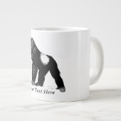 Silverback Gorilla Illustratie, zwart Grote Koffiekop (Voorkant rechts)