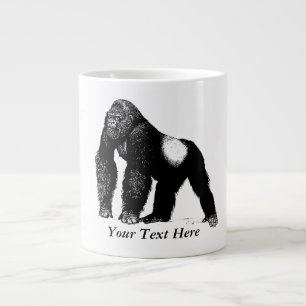  Silverback Gorilla Illustratie, zwart Grote Koffiekop