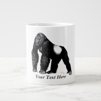 Silverback Gorilla Illustratie, zwart Grote Koffiekop