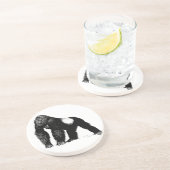  Silverback Gorilla Illustratie, zwart Zandsteen Onderzetter (Zijkant)