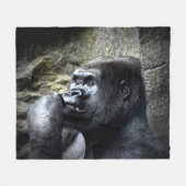 Silverback Gorilla in diep denkend Fleece Deken (Voorkant (Horizontaal))
