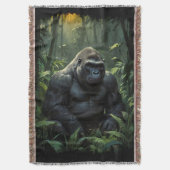 Silverback Gorilla in Rwandese Oerwoud Deken (Voorkant Verticaal)