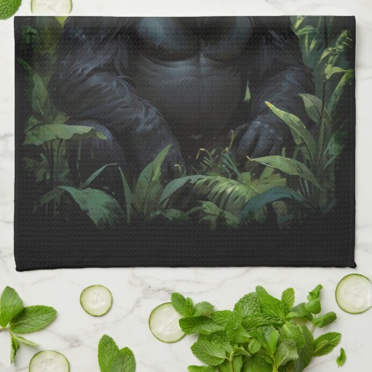 Silverback Gorilla in Rwandese Oerwoud Theedoek (Gevouwen)