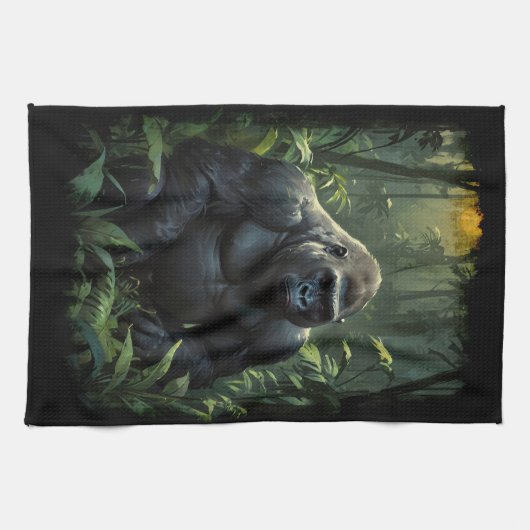 Silverback Gorilla in Rwandese Oerwoud Theedoek (Horizontaal)