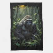 Silverback Gorilla in Rwandese Oerwoud Theedoek (Verticaal)