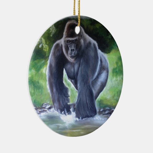Silverback Gorilla Keramisch Ornament (Rechts)
