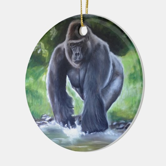 Silverback Gorilla Keramisch Ornament (Links)
