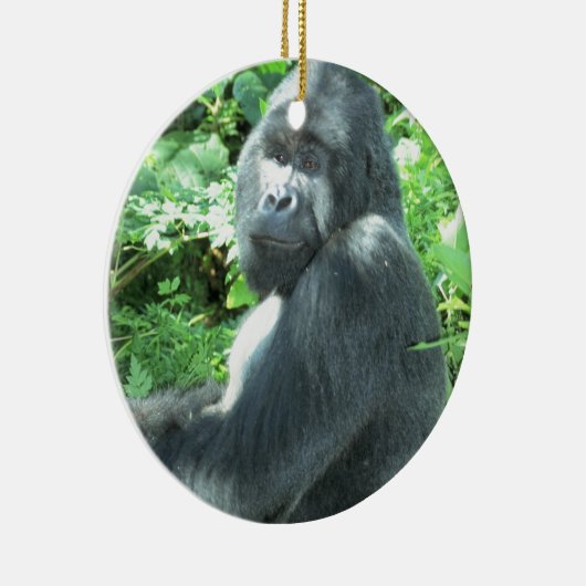 silverback Gorilla Keramisch Ornament (Rechts)