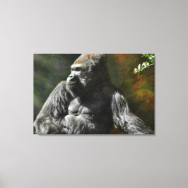 SILVERBACK GORILLA LEADER CANVAS AFDRUK