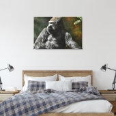 SILVERBACK GORILLA LEADER CANVAS AFDRUK (Insitu (Slaapkamer))