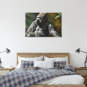 SILVERBACK GORILLA LEADER CANVAS AFDRUK (Insitu (Slaapkamer))