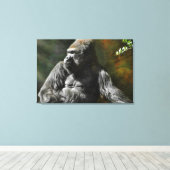SILVERBACK GORILLA LEADER CANVAS AFDRUK (Insitu (Houten vloer))