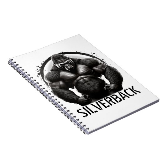 Silverback Gorilla Logo Notitieblok Notitieboek (Rechterzijde)