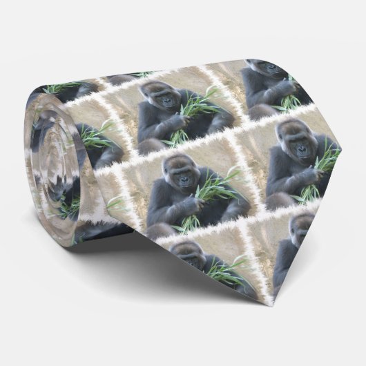 Silverback Gorilla Necktie Stropdas (Opgerold)