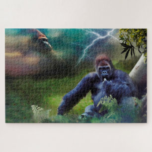 SILVERBACK GORILLA OERWOUD ENLIGHTENTIE LEGPUZZEL