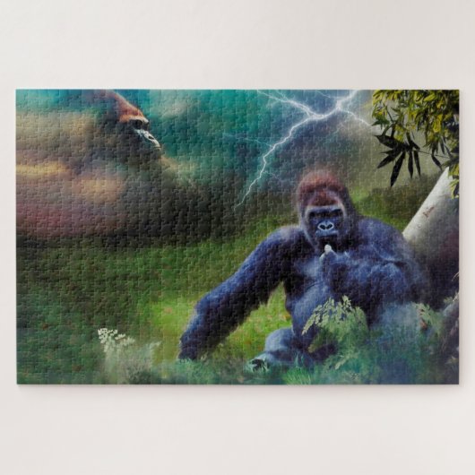 SILVERBACK GORILLA OERWOUD ENLIGHTENTIE LEGPUZZEL (Horizontaal)