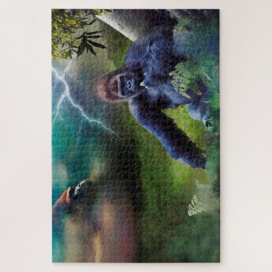 SILVERBACK GORILLA OERWOUD ENLIGHTENTIE LEGPUZZEL (Verticaal)